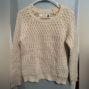 Sparrow Anthropologie Crewneck Ivory Cableknit Sweater